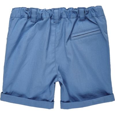 Mini boys blue twill shorts